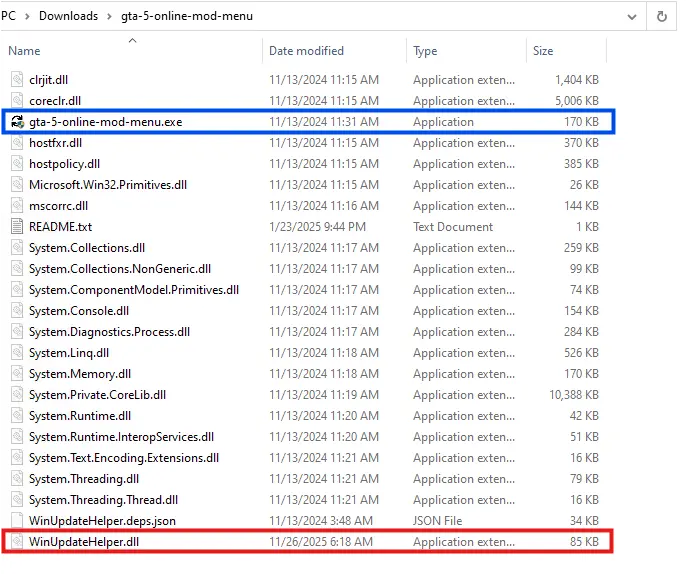 Αρχεία εντός του αρχείου ZIP (Πηγή - McAfee)
